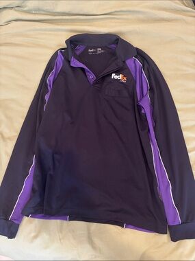 Fedex Men’s Long-Sleeve Polo Shirt - Black & Purple